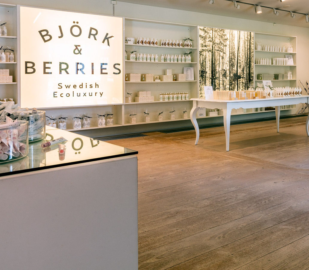 Interiör från butiken Björk & Berries i Högbo